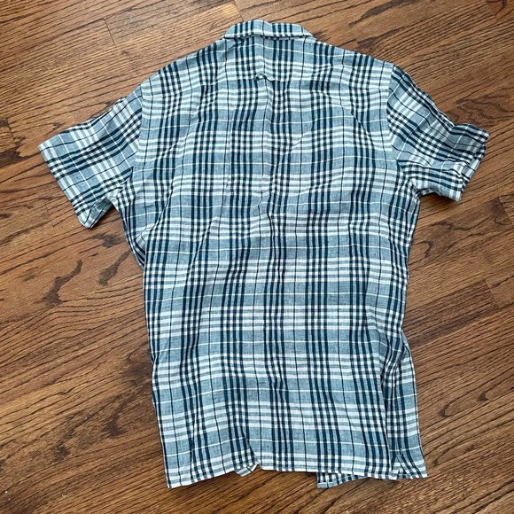 Vince Shirt Adult S Blue Button Up Flannel Short Sleeve Outdoor Men's - Picture 2 of 6